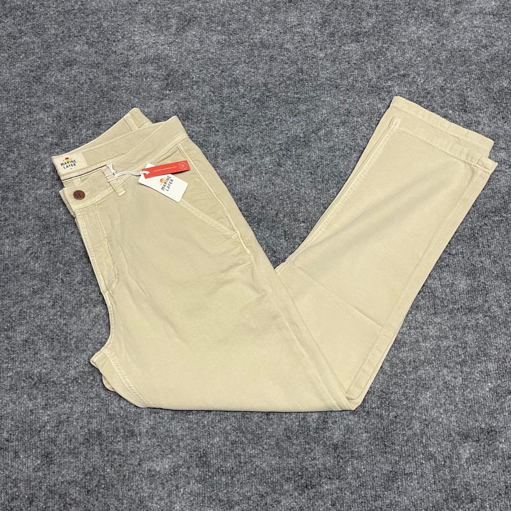 Marine Layer Pants Men Size 30 Beige Archive Linen Field Natural Linen Blend NEW